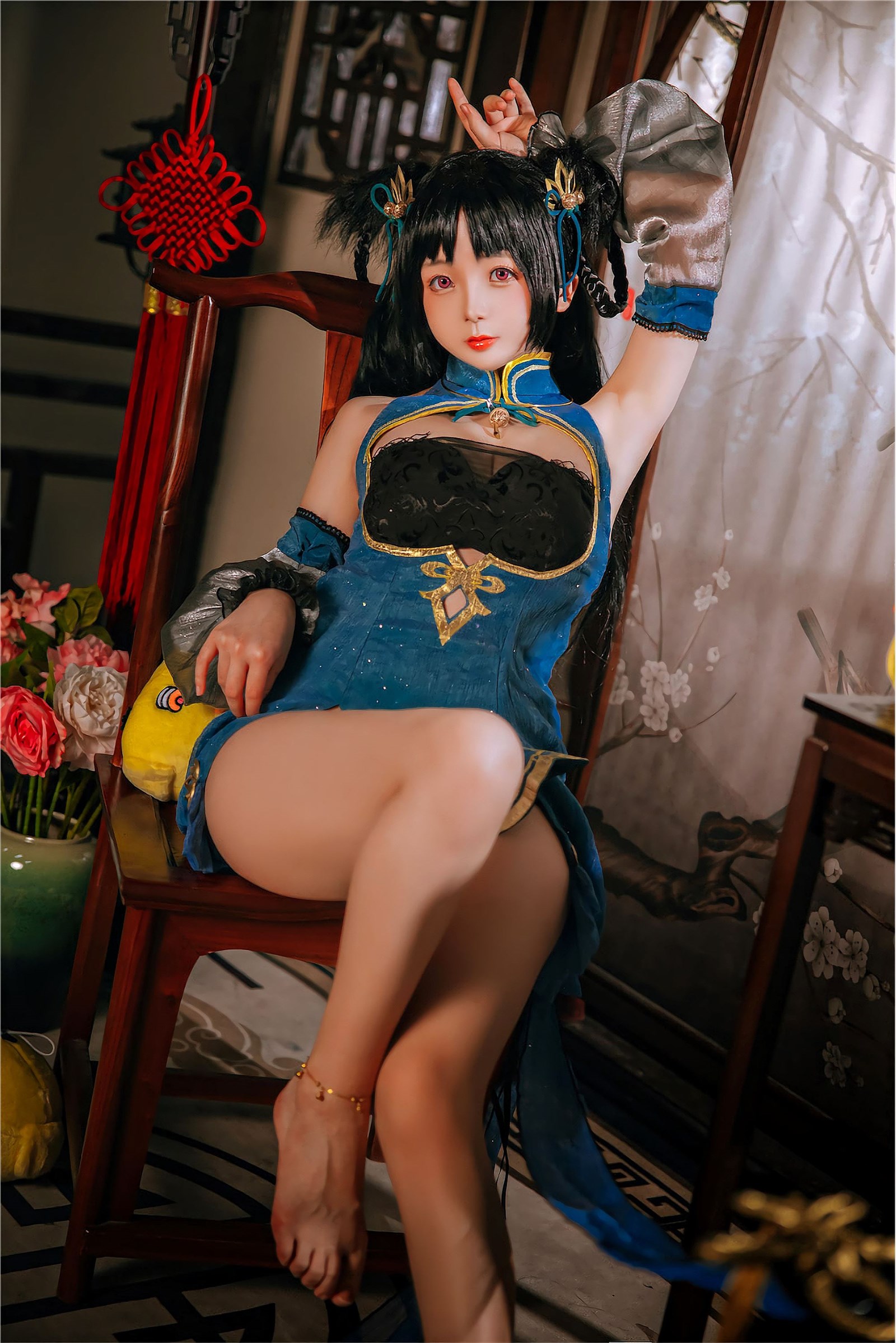 Rinaijiao Vol.077 Blue Line Trendy Qipao(23)